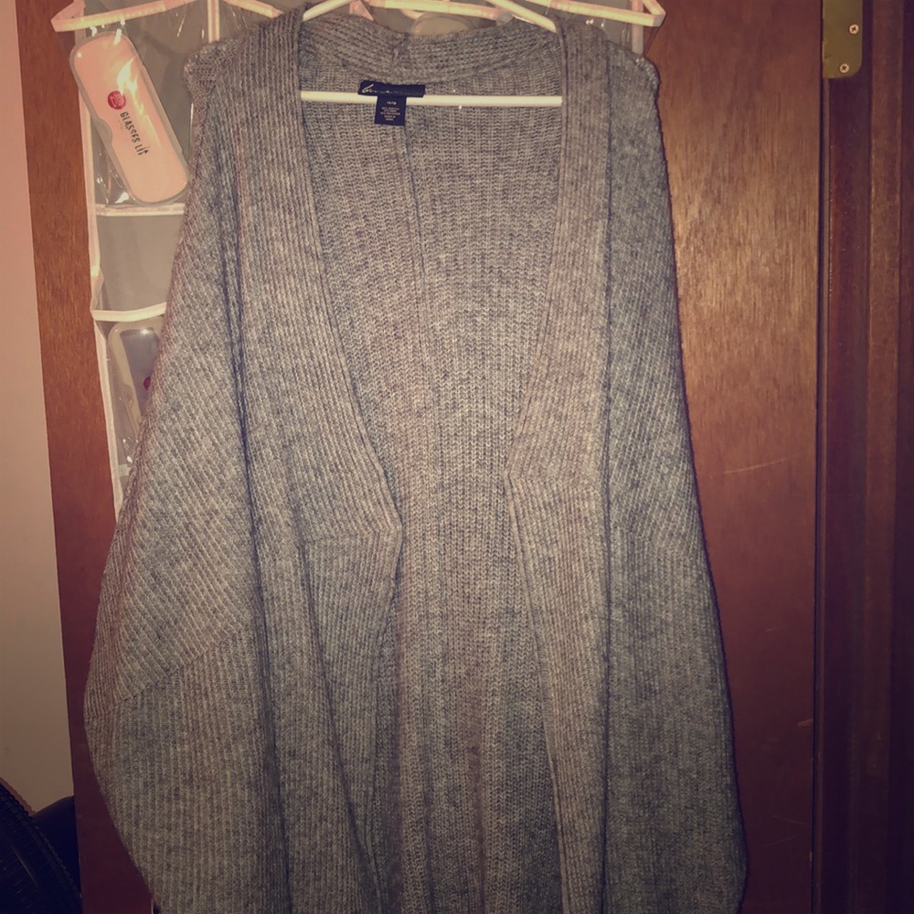Gray cape sweater